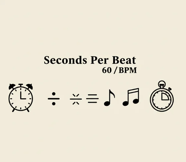 BPM to seconds formula (60 / BPM calculation)