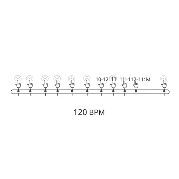 Conceptual graphic of tapping for BPM calculation