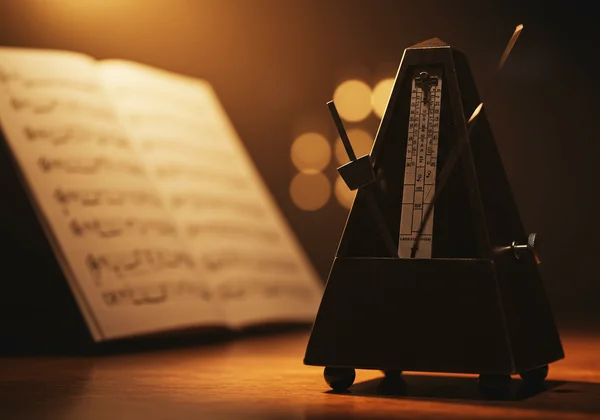 Classic metronome symbolizing steady rhythm.