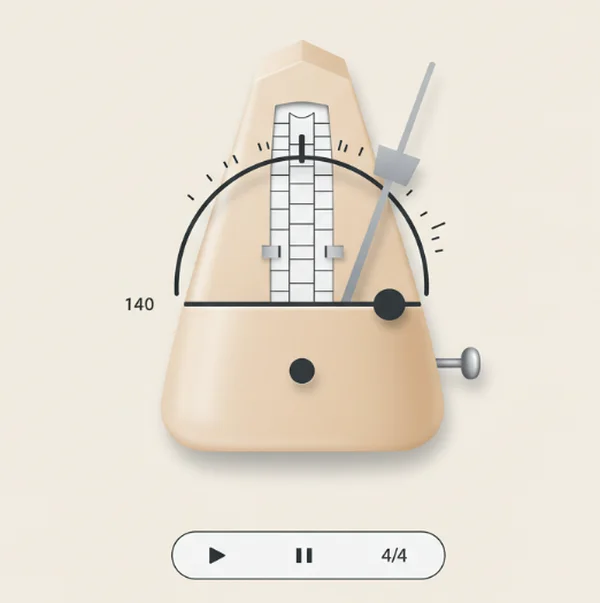 Example interface of an online metronome