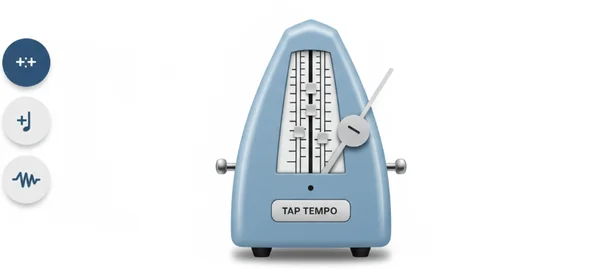 Screenshot of an online metronome with BPM and tap tempo