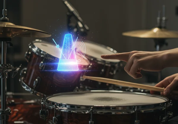 A metronome as a drummer's essential timing partner.